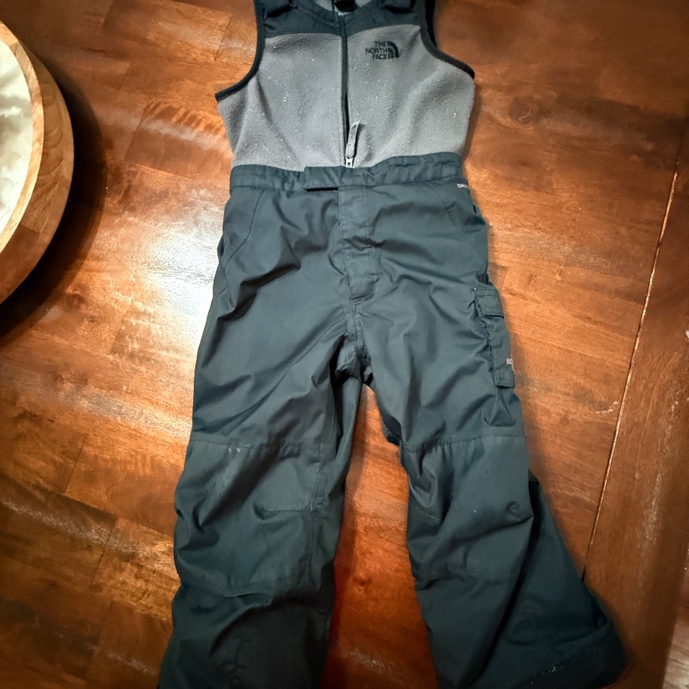 The North Face Black and Gray Insulated Bib size 4T